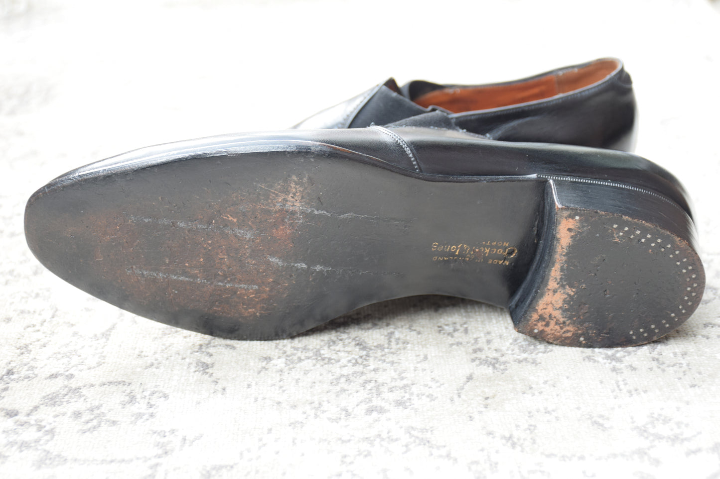 【良品】Crockett&Jones / クロケットアンドジョーンズ 60~70年代 WINSTON3 ウィンストン サイドエラスティック サイドゴア 黒 ブラック UK7.5 / 26.0cm【W3420】