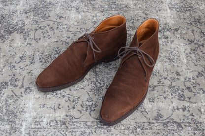 【美品】Crockett&Jones クロケットアンドジョーンズ Tetbury テットベリー チャッカブーツ スエード 茶 ブラウン UK5.5 / 24.0cm【W3392】