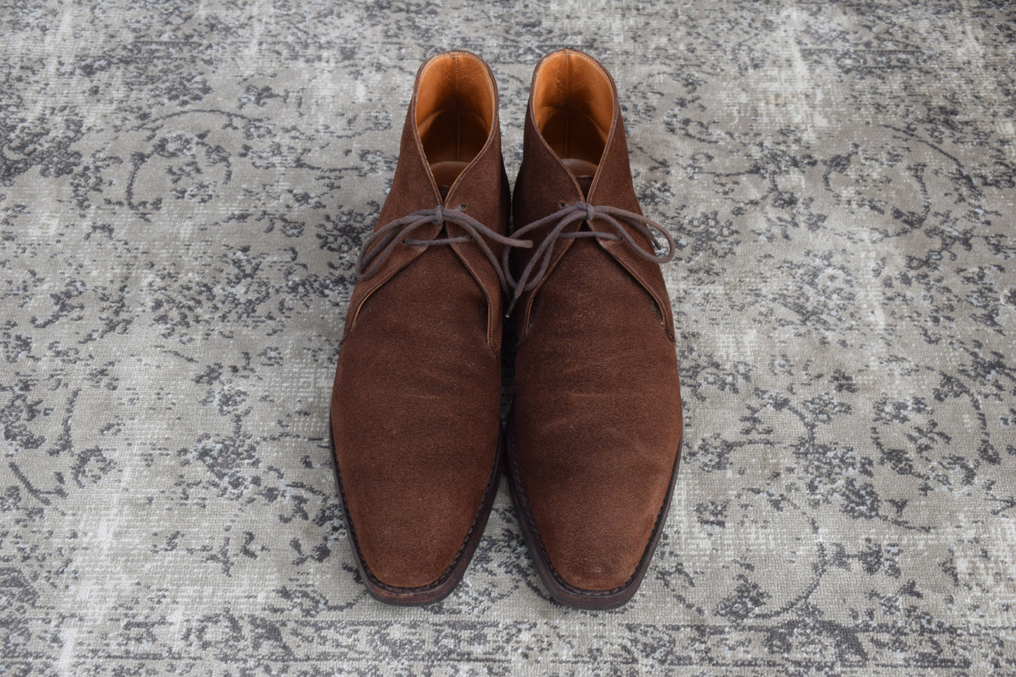 【美品】Crockett&Jones クロケットアンドジョーンズ Tetbury テットベリー チャッカブーツ スエード 茶 ブラウン UK5.5 / 24.0cm【W3392】