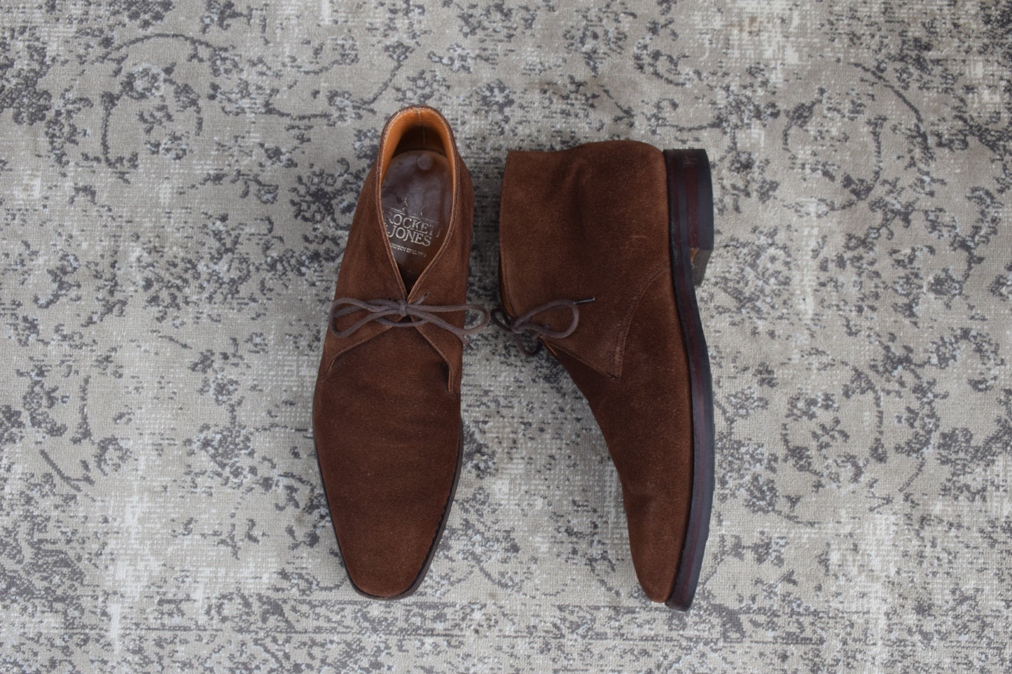 【美品】Crockett&Jones クロケットアンドジョーンズ Tetbury テットベリー チャッカブーツ スエード 茶 ブラウン UK5.5 / 24.0cm【W3392】