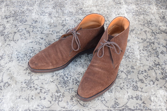 【良品】Crockett&Jones クロケットアンドジョーンズ TETBURY テッドベリー チャッカブーツ スエード ダイナイトソール 茶 ブラウン UK6 / 24.5cm【W2753】