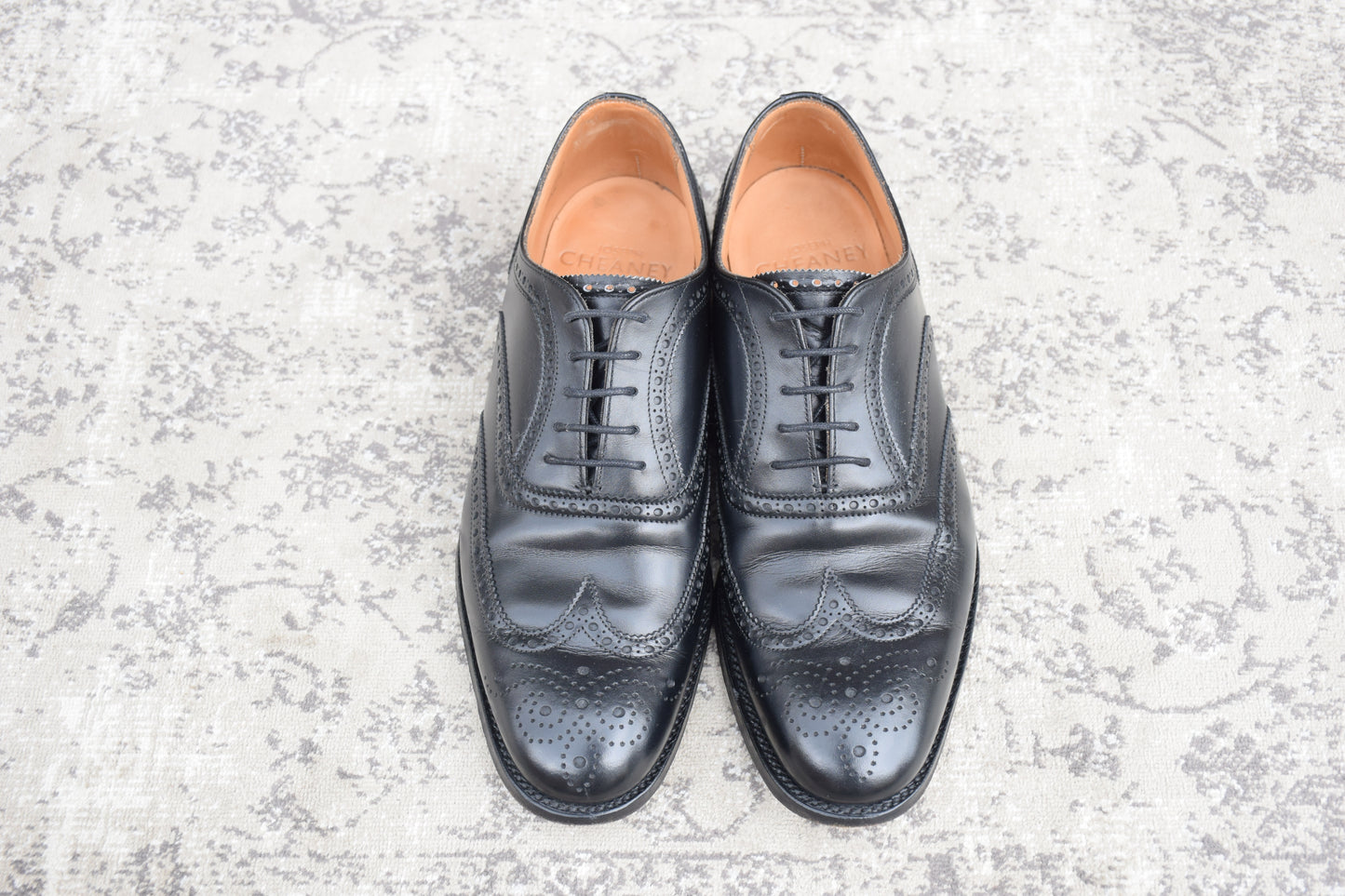 Excellent condition: Joseph Cheaney &amp; Sons ARTHUR III brogue boots in black, UK size 6.5, 25.0-25.5cm (W3421).