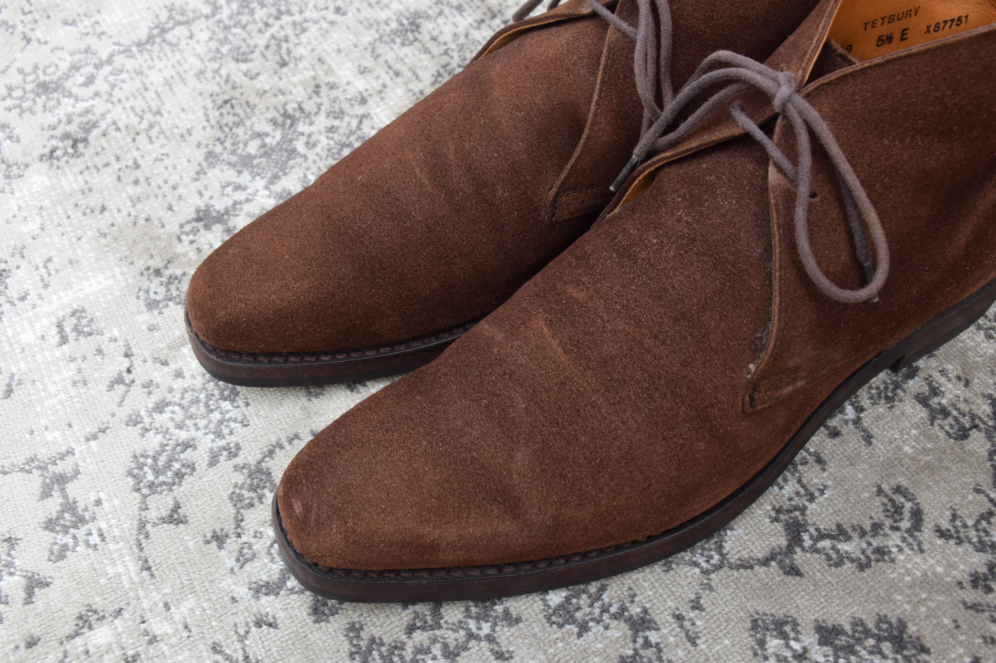 【美品】Crockett&Jones クロケットアンドジョーンズ Tetbury テットベリー チャッカブーツ スエード 茶 ブラウン UK5.5 / 24.0cm【W3392】