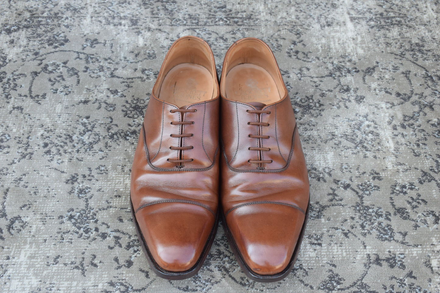 Crockett&Jones クロケットアンドジョーンズ Paul Smith ポール・スミス別注 Hallam ハラム ストレート 内羽根 茶 ブラウン UK8 / 26.5cm相当【W3378】