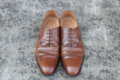 Crockett&Jones クロケットアンドジョーンズ Paul Smith ポール・スミス別注 Hallam ハラム ストレート 内羽根 茶 ブラウン UK8 / 26.5cm相当【W3378】
