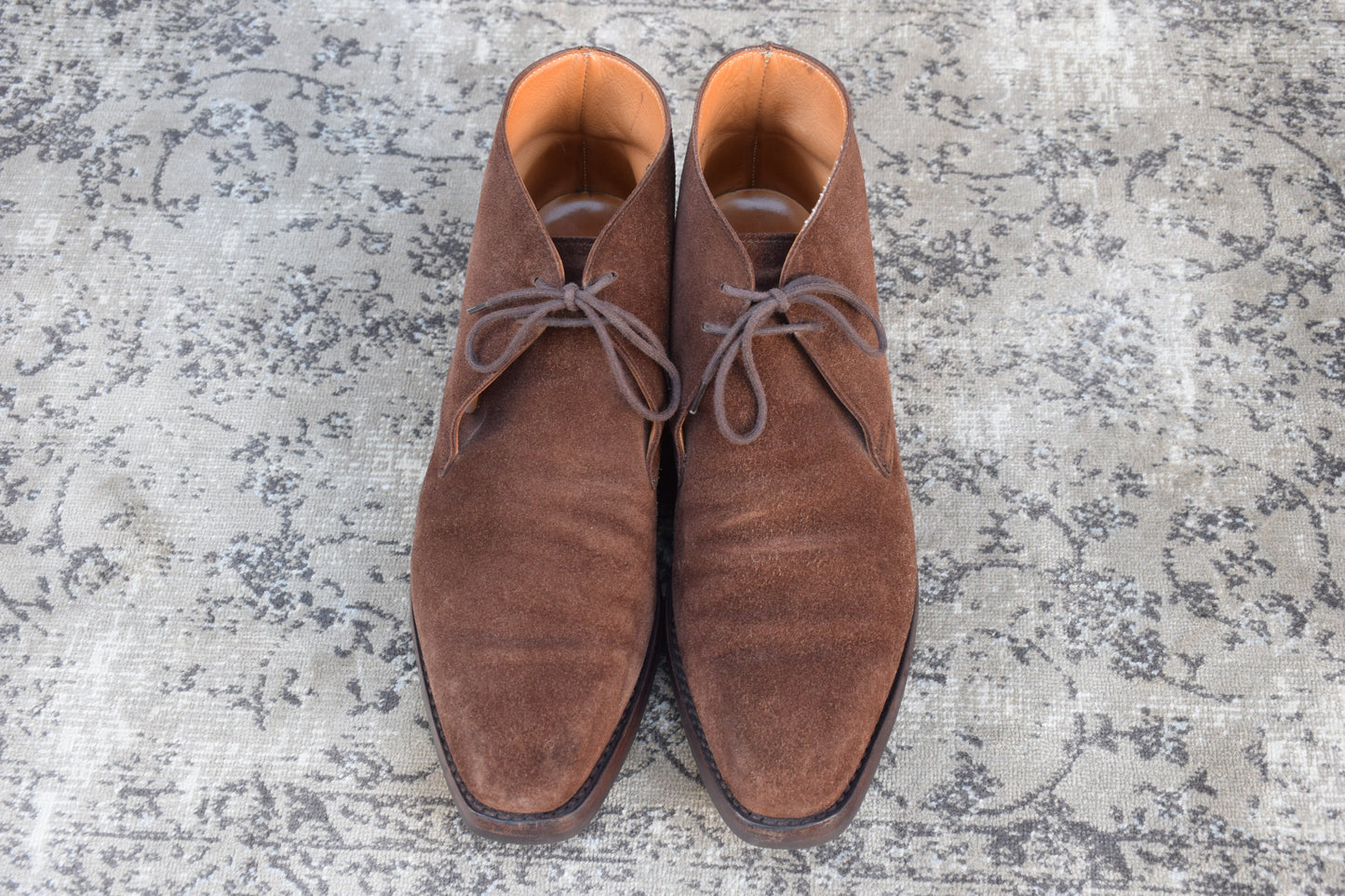 【良品】Crockett&Jones クロケットアンドジョーンズ TETBURY テッドベリー チャッカブーツ スエード ダイナイトソール 茶 ブラウン UK6 / 24.5cm【W2753】