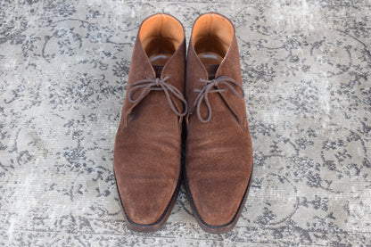 【良品】Crockett&Jones クロケットアンドジョーンズ TETBURY テッドベリー チャッカブーツ スエード ダイナイトソール 茶 ブラウン UK6 / 24.5cm【W2753】