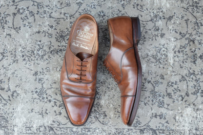 Crockett&Jones クロケットアンドジョーンズ Paul Smith ポール・スミス別注 Hallam ハラム ストレート 内羽根 茶 ブラウン UK8 / 26.5cm相当【W3378】