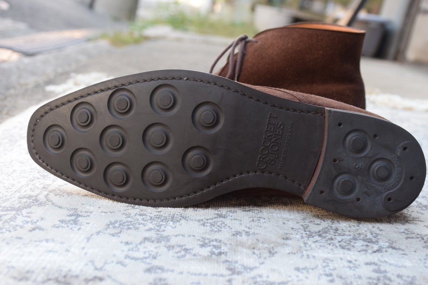 【良品】Crockett&Jones クロケットアンドジョーンズ TETBURY テッドベリー チャッカブーツ スエード ダイナイトソール 茶 ブラウン UK6 / 24.5cm【W2753】