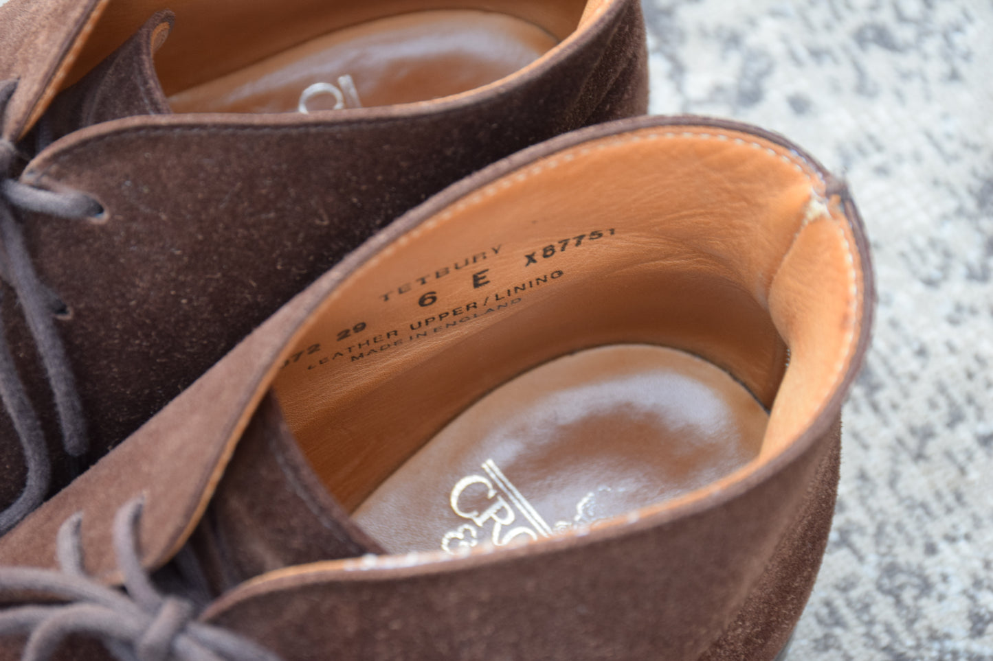 【良品】Crockett&Jones クロケットアンドジョーンズ TETBURY テッドベリー チャッカブーツ スエード ダイナイトソール 茶 ブラウン UK6 / 24.5cm【W2753】