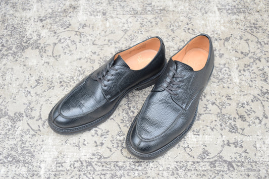 【美品】SANDERS サンダース 1184BG U-Tip Shoe Uチップ 外羽根 グレインレザー ミリタリー ダービー黒 ブラック UK8.5 / 27.0cm【Ｗ3561】