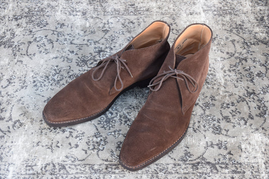 【良品】クロケットアンドジACrockett&Jones クロケットアンドジョーンズ TETBURY テッドベリー チャッカブーツ スエード ダイナイトソール 茶 ブラウン UK7.5 / 26cm【W2751】ョーンズ テッドベリー チャッカ 茶 7.5 スエード