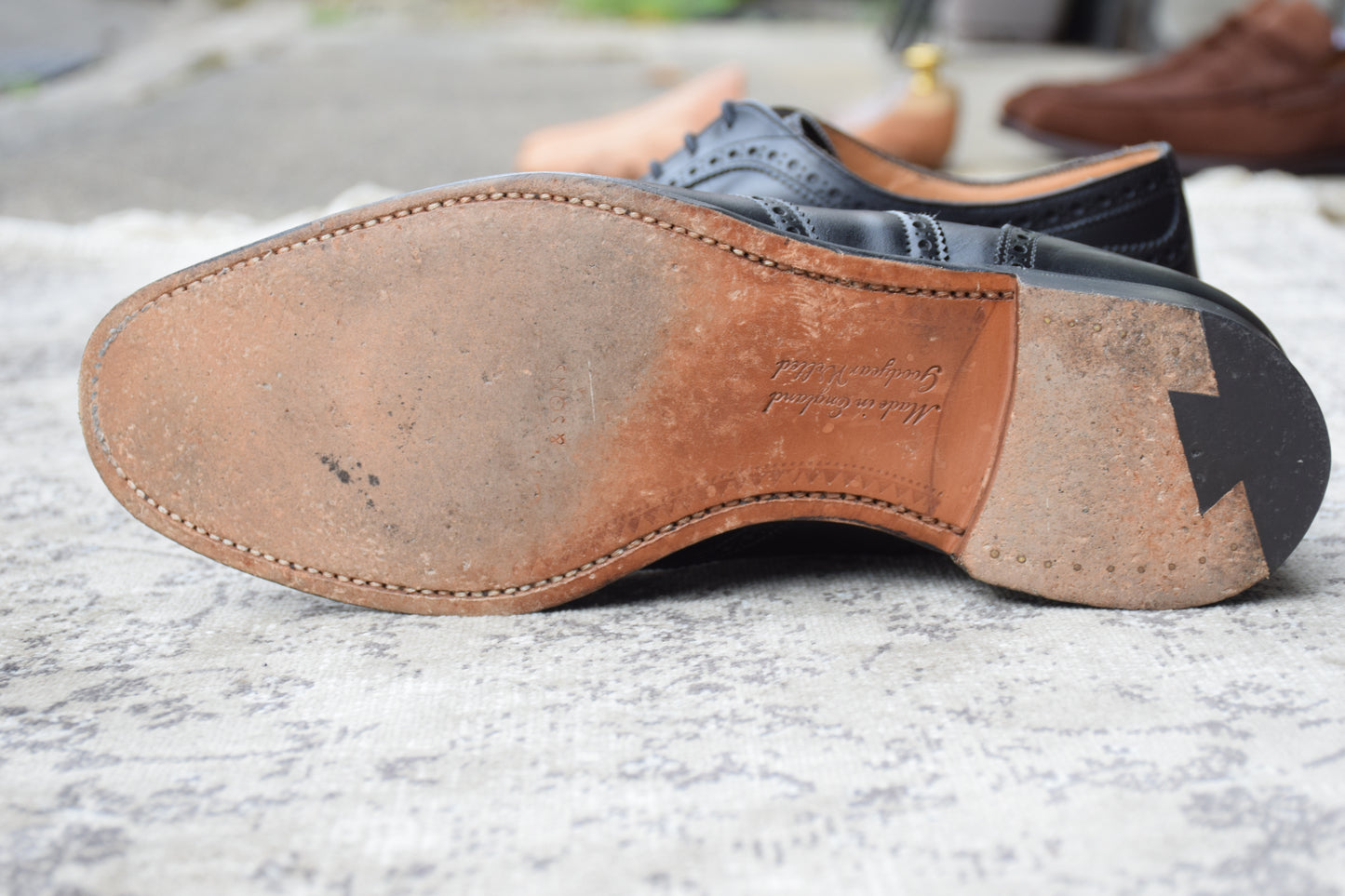 Excellent condition: Joseph Cheaney &amp; Sons ARTHUR III brogue boots in black, UK size 6.5, 25.0-25.5cm (W3421).