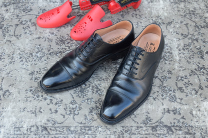 【美品】SCOTCH GRAIN スコッチグレイン 03604 ストレート 内羽根 スクエアトゥ 黒 ブラック 24.0cm【W3379】