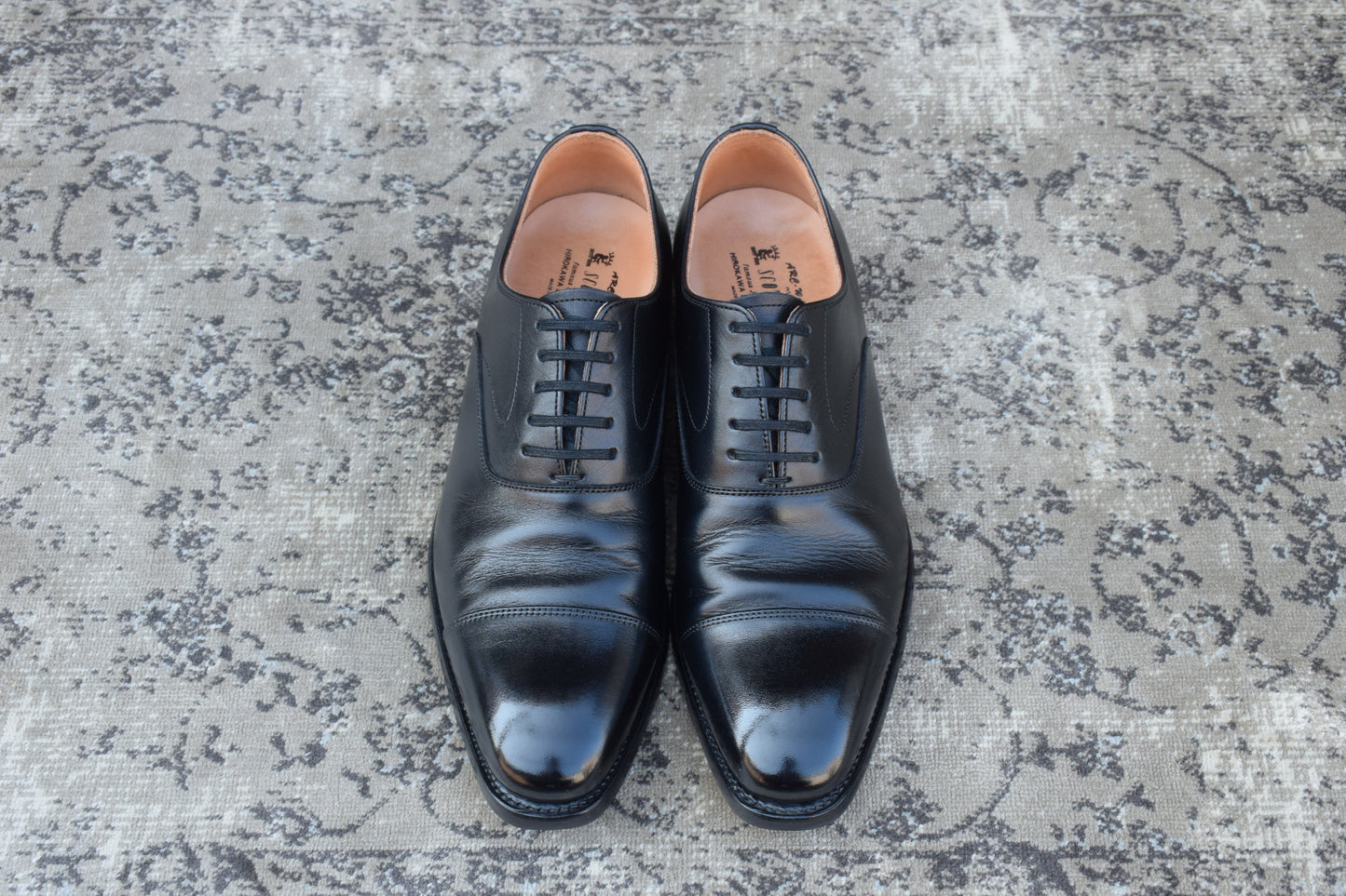 【美品】SCOTCH GRAIN スコッチグレイン 03604 ストレート 内羽根 スクエアトゥ 黒 ブラック 24.0cm【W3379】