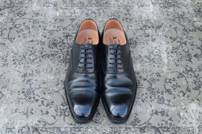 【美品】SCOTCH GRAIN スコッチグレイン 03604 ストレート 内羽根 スクエアトゥ 黒 ブラック 24.0cm【W3379】