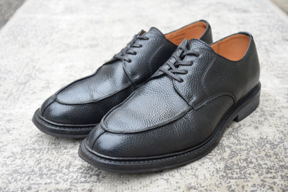 【美品】SANDERS サンダース 1184BG U-Tip Shoe Uチップ 外羽根 グレインレザー ミリタリー ダービー黒 ブラック UK8.5 / 27.0cm【Ｗ3561】