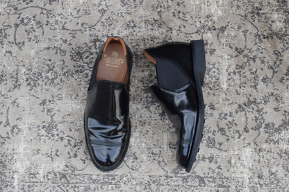 【美品】SANDERS サンダース 1629B MILITARY CAP TOE SHORT CHELSEA ミリタリー キャップトゥ サイドゴアブーツ ダイナイトソール 黒 ブラック UK5 / 24～24.5cm【W3393】