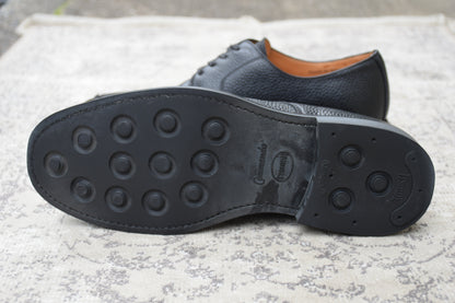 【美品】SANDERS サンダース 1184BG U-Tip Shoe Uチップ 外羽根 グレインレザー ミリタリー ダービー黒 ブラック UK8.5 / 27.0cm【Ｗ3561】
