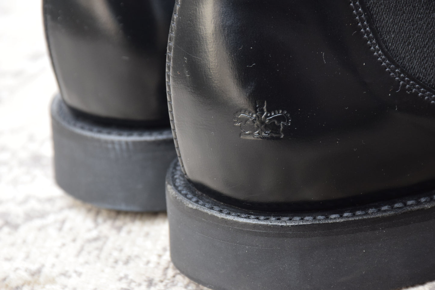 【美品】SANDERS サンダース 1629B MILITARY CAP TOE SHORT CHELSEA ミリタリー キャップトゥ サイドゴアブーツ ダイナイトソール 黒 ブラック UK5 / 24～24.5cm【W3393】