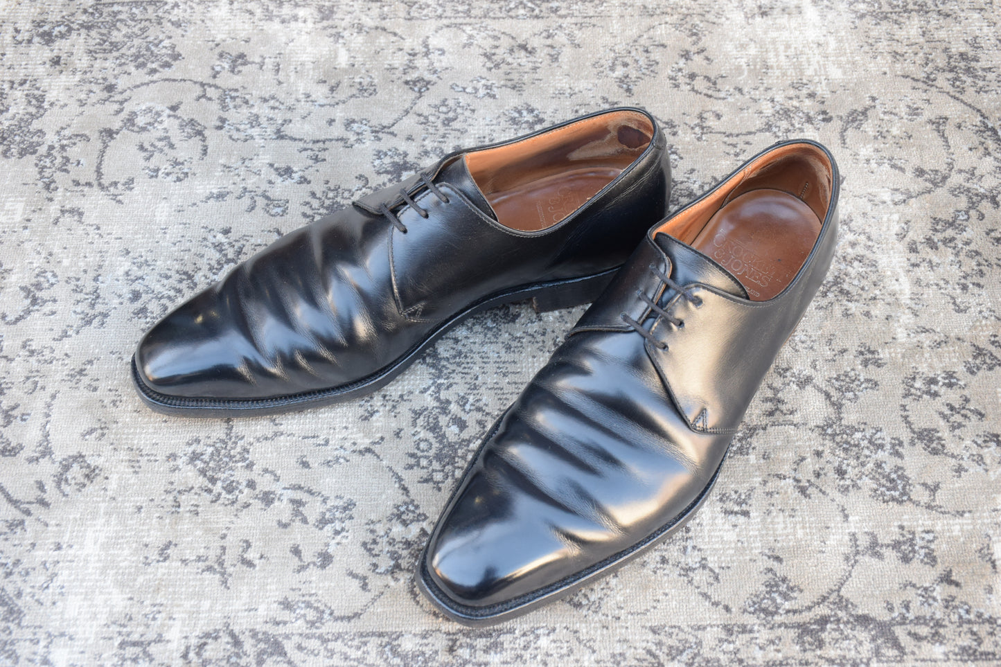 Crockett&Jones クロケットアンドジョーンズ HIGHBURY ハイバリー プレーン 外羽根 黒 ブラック UK7.5 / 26cm【W2720】