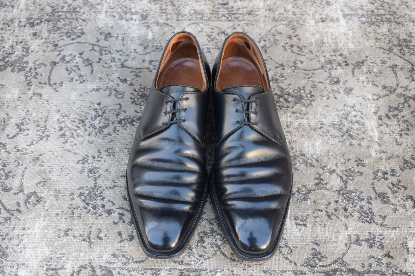 Crockett&Jones クロケットアンドジョーンズ HIGHBURY ハイバリー プレーン 外羽根 黒 ブラック UK7.5 / 26cm【W2720】