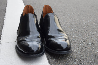 【美品】SANDERS サンダース 1629B MILITARY CAP TOE SHORT CHELSEA ミリタリー キャップトゥ サイドゴアブーツ ダイナイトソール 黒 ブラック UK5 / 24～24.5cm【W3393】