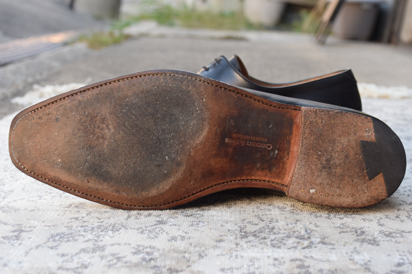 Crockett&Jones クロケットアンドジョーンズ HIGHBURY ハイバリー プレーン 外羽根 黒 ブラック UK7.5 / 26cm【W2720】