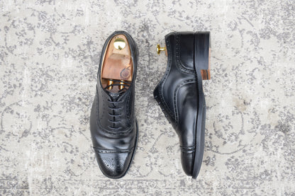 Church's Diplomat Full Brogue Straight Heel Boots with Inner Wings, Black, UK 7.5, Size 26cm (W3423) - Lift Replaced