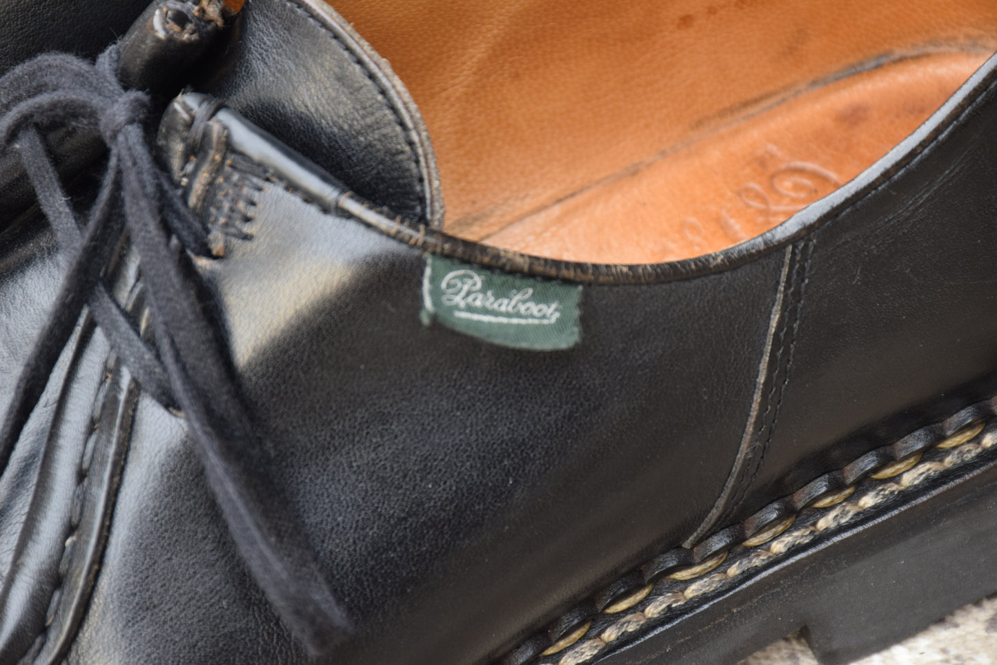 Paraboot パラブーツ MICHAEL ミカエル チロリアンシューズ 黒 ブラック EU39 / 24.5cm〜25.0cm【W3394】