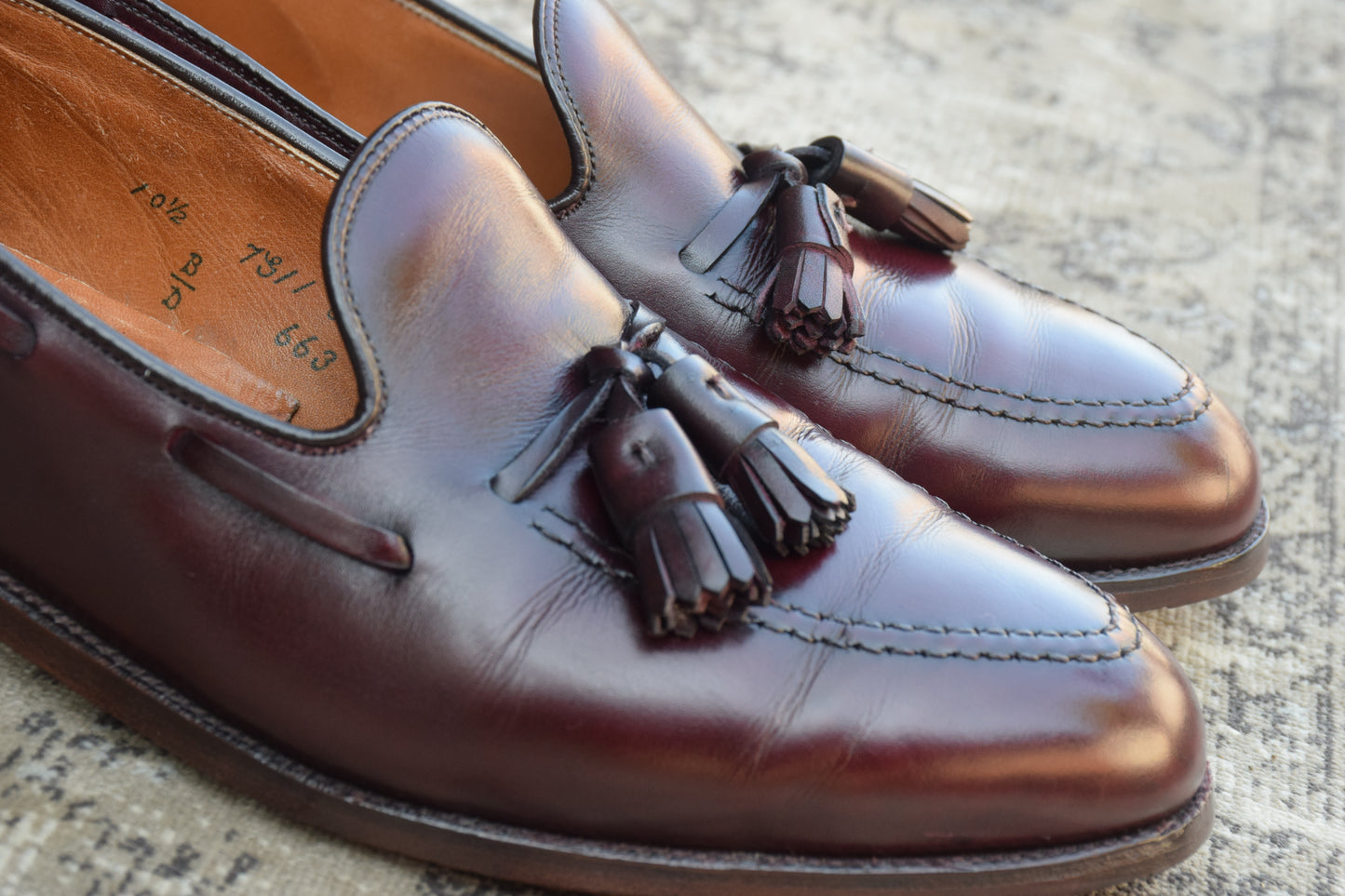 【リフト交換済み】ALDEN オールデン 663 タッセルローファー 赤茶 バーガンディ US10.5 / 28.5cm B/D【W3380】