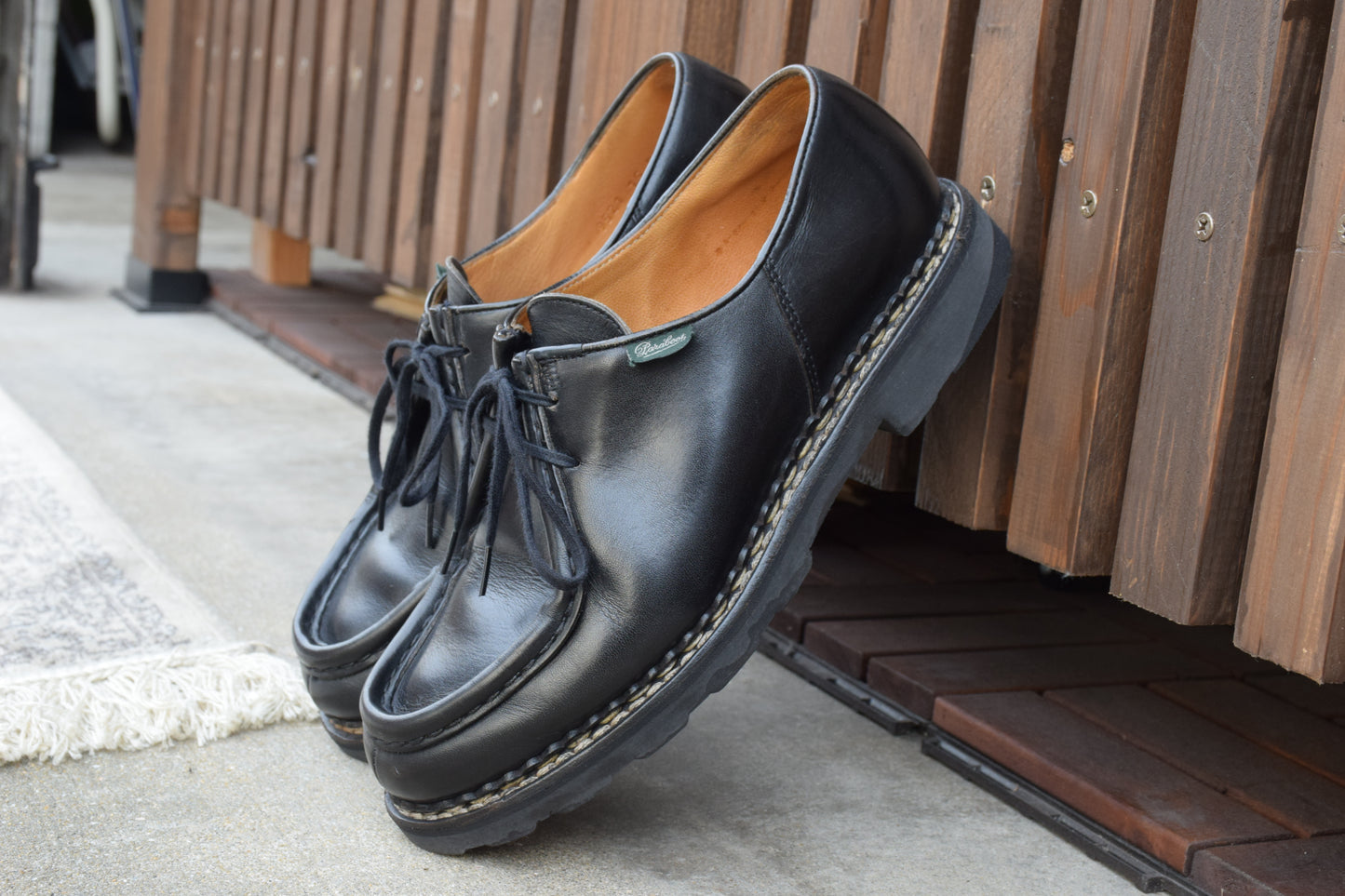 Paraboot パラブーツ MICHAEL ミカエル チロリアンシューズ 黒 ブラック EU39 / 24.5cm〜25.0cm【W3394】