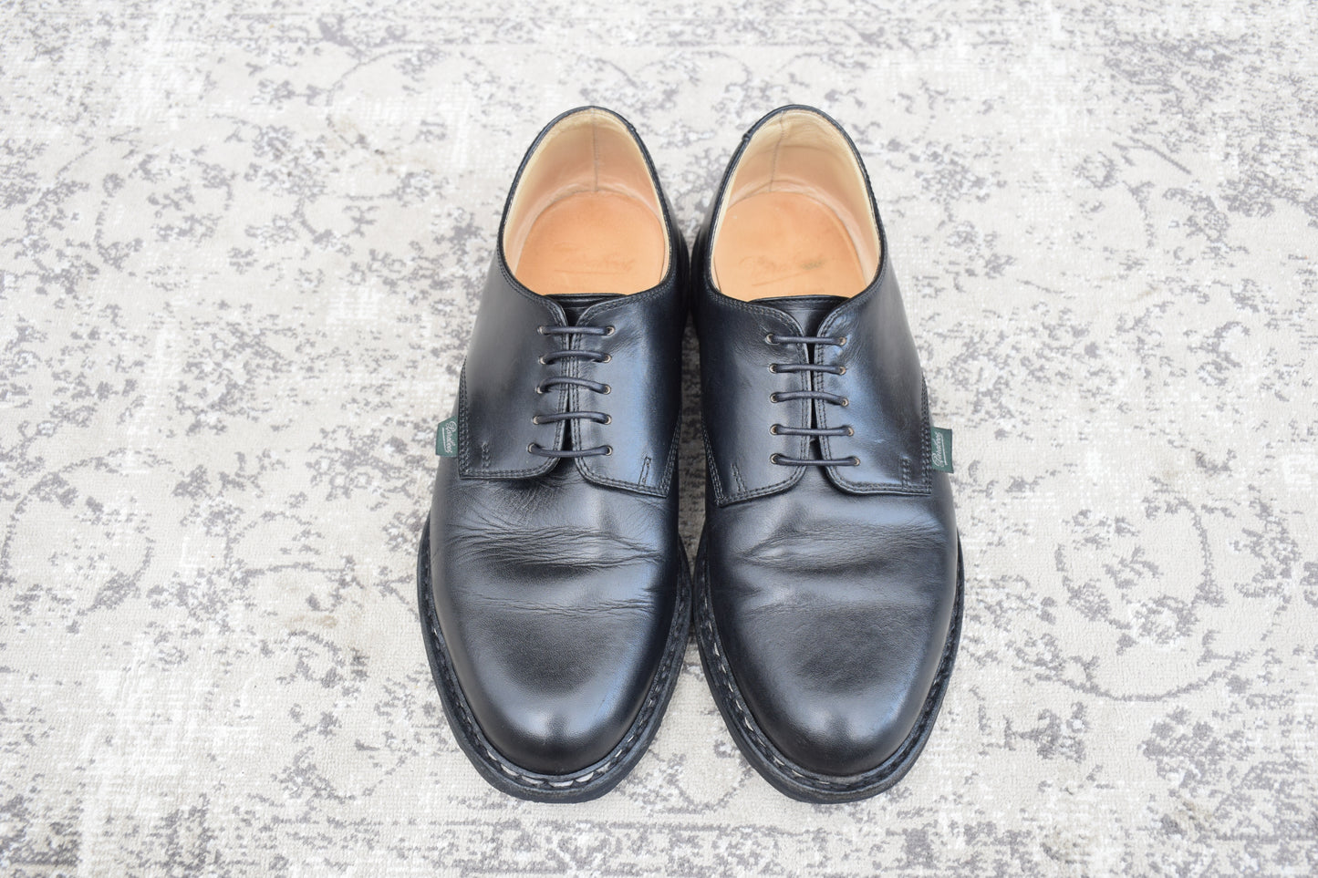 Paraboot ARLES Plain Wingtip Service Shoes, Black, Size UK7.5 (W3424), Size 26cm (W3424) - Sole Repaired