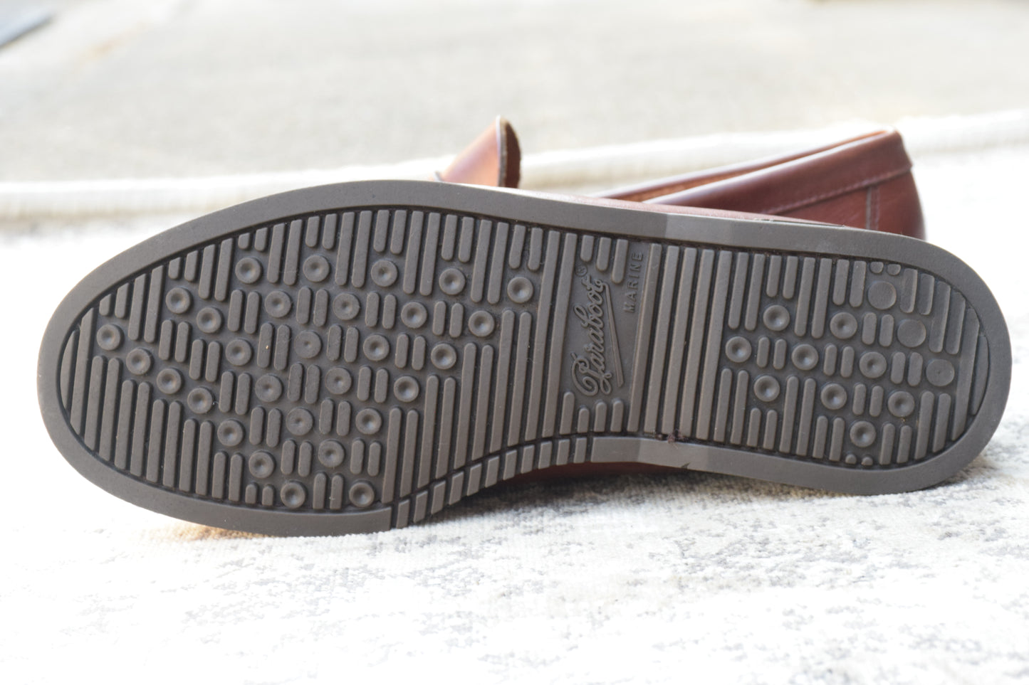 【美品】Paraboot パラブーツ Coraux コロー コインローファー ビーフロール マリンソール 茶 ブラウン UK6 / 24.5cm【W3381】