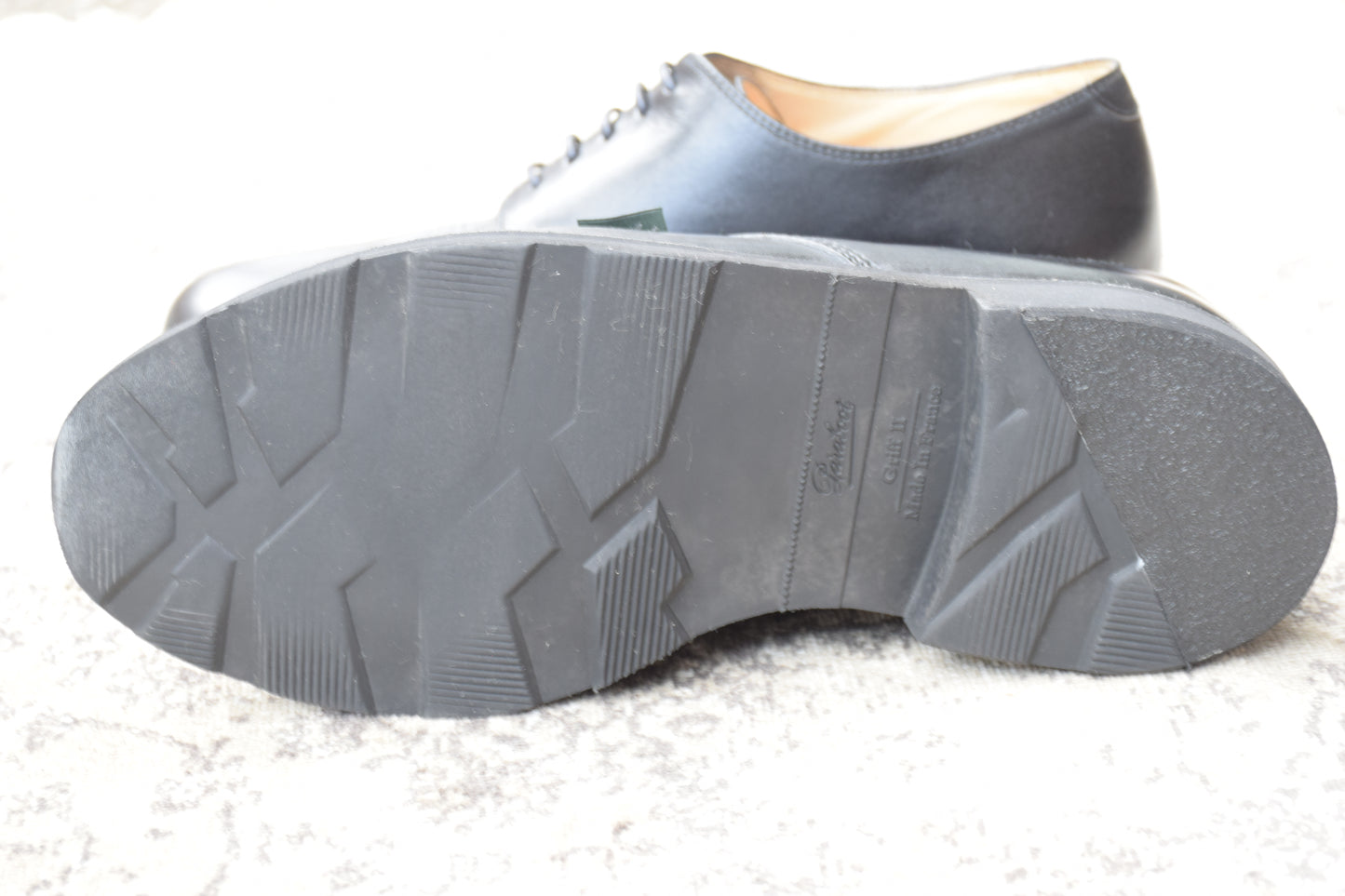 Paraboot ARLES Plain Wingtip Service Shoes, Black, Size UK7.5 (W3424), Size 26cm (W3424) - Sole Repaired