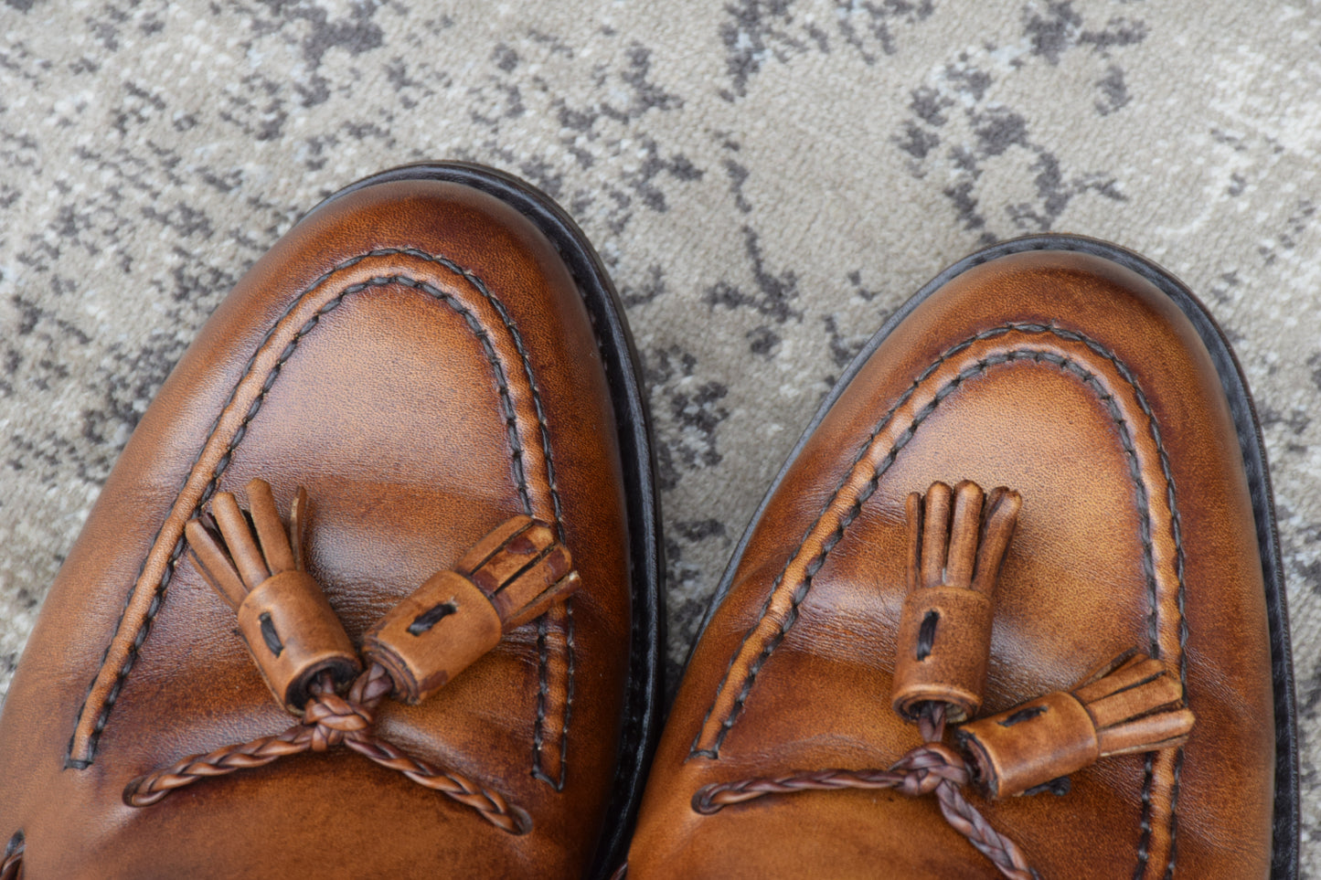 【美品】Berwick バーウィック 4340 タッセルローファー レザーソール 茶 ブラウン UK5.5 / 24.5cm【W3397】