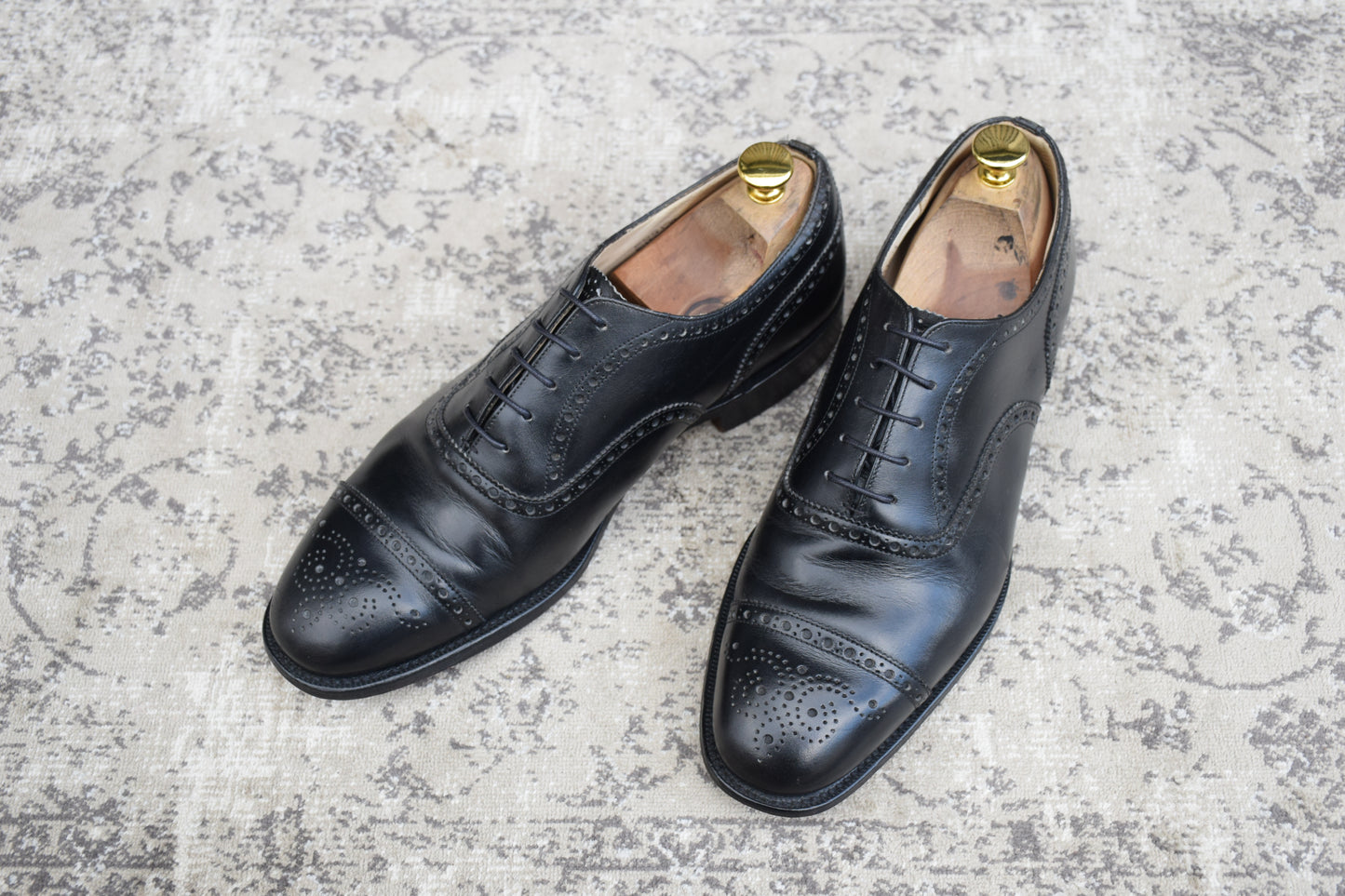 Church's 4 Cities Diplomat Full Brogue Straight Heel Boots in Black, Size UK8, 26.5cm (W3426)