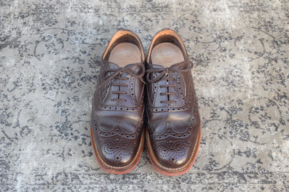 【美品】Church's チャーチ DOWNTOWN ダウンタウン ウイング 外羽根 メダリオンフルブローグ 茶 ブラウン UK7.5 / 26.0cm【W2460】