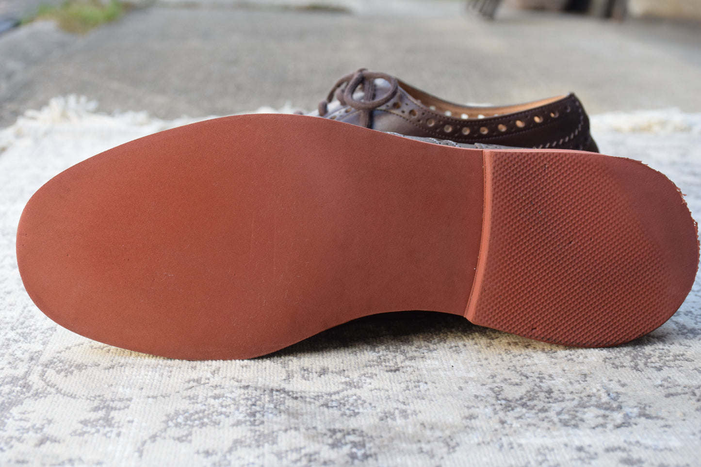 【美品】Church's チャーチ DOWNTOWN ダウンタウン ウイング 外羽根 メダリオンフルブローグ 茶 ブラウン UK7.5 / 26.0cm【W2460】