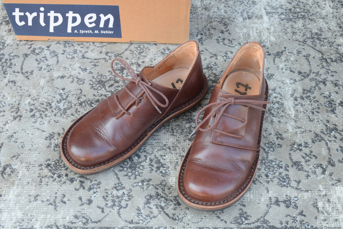 【美品】Trippen トリッペン Haferl ハーフェル コンフォートシューズ 茶 ブラウン 37 / 23.5〜24.0cm【W3384】