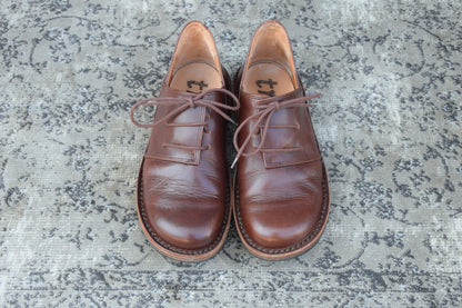 【美品】Trippen トリッペン Haferl ハーフェル コンフォートシューズ 茶 ブラウン 37 / 23.5〜24.0cm【W3384】