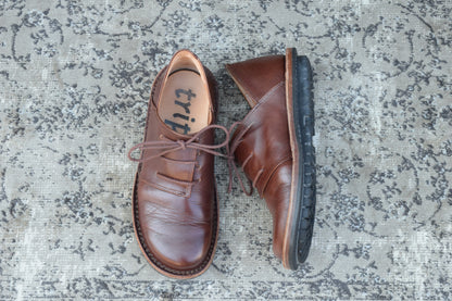 【美品】Trippen トリッペン Haferl ハーフェル コンフォートシューズ 茶 ブラウン 37 / 23.5〜24.0cm【W3384】