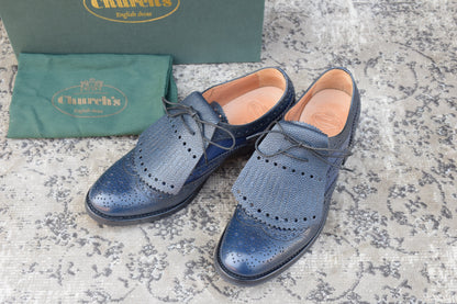 【極美品】Church’s チャーチ Constance R コンスタンス ウイング 内羽根 キルト 紺 ネイビー EU36 / 23〜23.5cm【W3385】