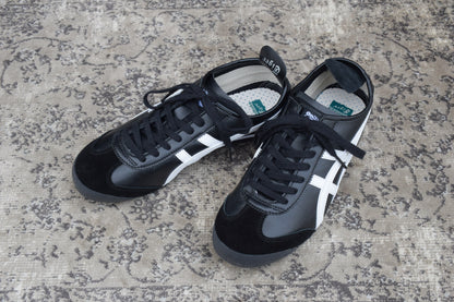 【極美品】Onitsuka Tiger オニツカタイガー MEXICO 66 メキシコ66 DL408-9001 レザー スニーカー 黒 ブラック US8 / UK7 / EUR41.5 / 26cm【W3400】