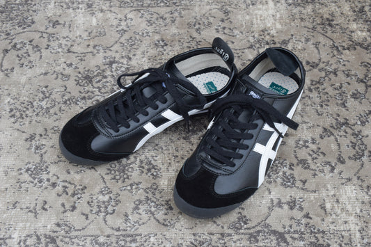 【極美品】Onitsuka Tiger オニツカタイガー MEXICO 66 メキシコ66 DL408-9001 レザー スニーカー 黒 ブラック US8 / UK7 / EUR41.5 / 26cm【W3400】