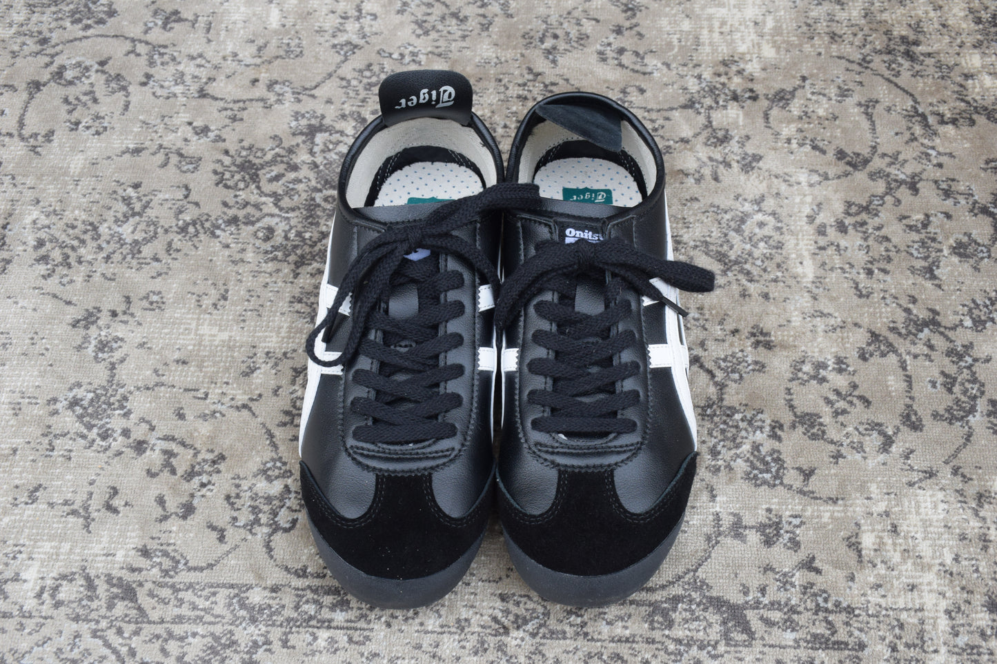 【極美品】Onitsuka Tiger オニツカタイガー MEXICO 66 メキシコ66 DL408-9001 レザー スニーカー 黒 ブラック US8 / UK7 / EUR41.5 / 26cm【W3400】