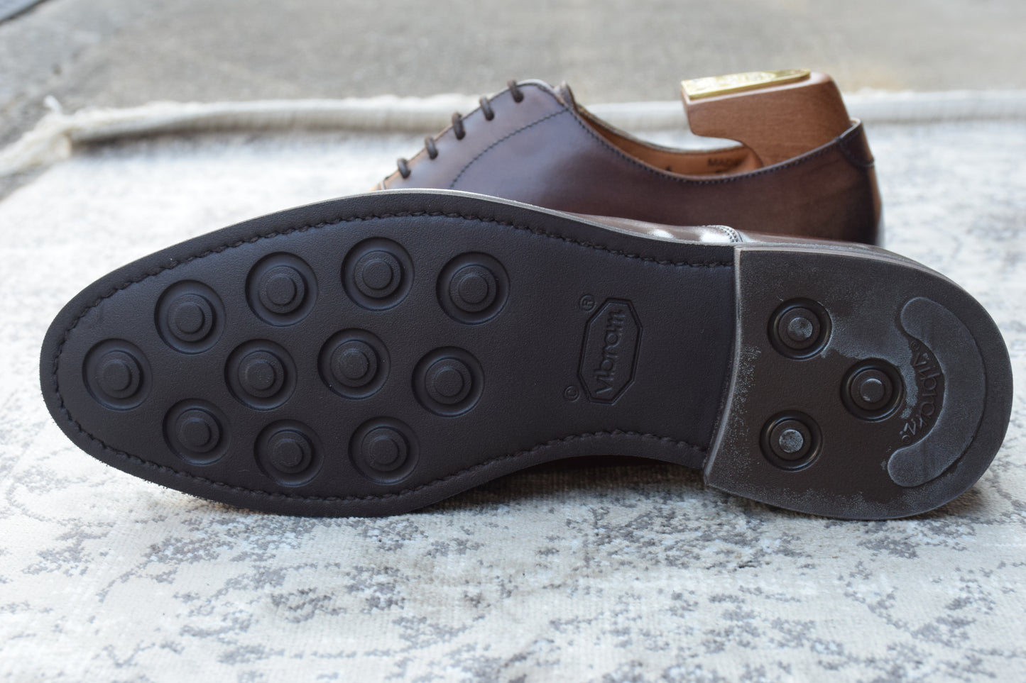 【極美品】Berwick バーウィック 5224 SIVI ストレート 内羽根 アンティーク調 茶 ダークブラウンUK6 / 25.5cm【W3386】