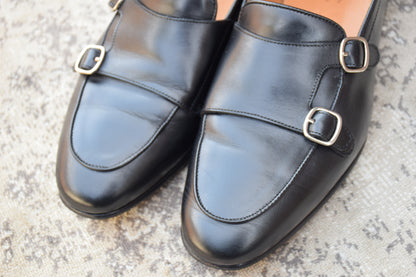 Excellent condition Berwick 5111 CHSG double monk loafers in black, size 39 (EU) / 24.5cm (W3429).