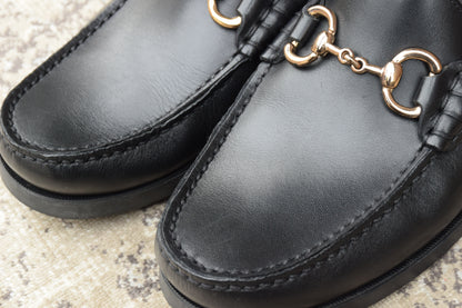 【極美品】Paraboot パラブーツ BAHAMAS MORS バハマ モールス ビットローファー スリッパ 黒 ブラック UK6.5 / 25cm【W3401】