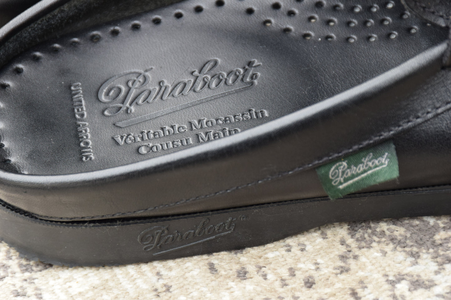 【極美品】Paraboot パラブーツ BAHAMAS MORS バハマ モールス ビットローファー スリッパ 黒 ブラック UK6.5 / 25cm【W3401】